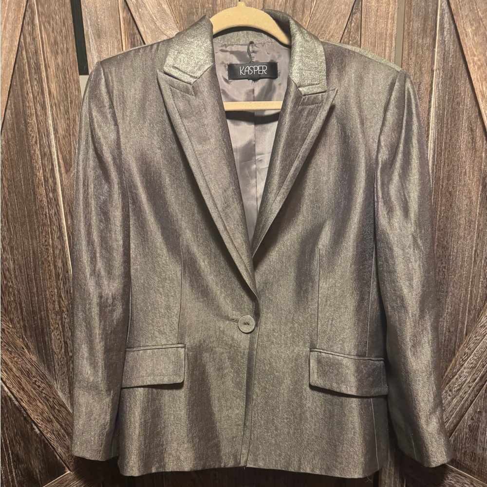 Kasper Metallic Gray Women's Blazer